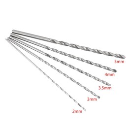 5PCS Extra Long High Speed Steel Drill Bit Sets Straight Shank Drill Bit Tool Wood Drill Bit Set Diameter 2-5mm Length 150mm / 5.9in