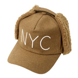 M.H.A.style 21744 Cold Weather Hat, For Winter, For Children, Ear Flap Cap, Velour Style, Kids, Junior Size, Snow, A. Camel