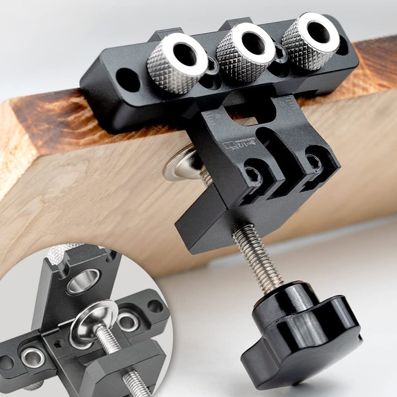 3-in-1 Dowel Jig Kit - Pocket Hole Jig with Adjustable