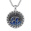 Grmdit Poseidon Necklace 925 Sterling Silver Poseidon Trident Pendant Necklace