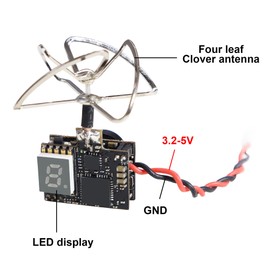 AKK C163 Super Mini 5.8GHZ 40CH 200MW FPV Transmitter 600TVL FPV Camera with 4 Leaf Antenna for FPV Quadcopter Drone Aircraft
