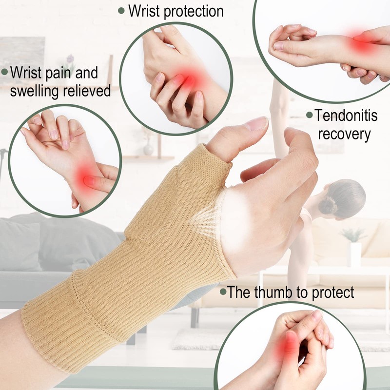 Tondiamo 2 Pairs Thumb Compression Sleeve Wrist Brace with Thumb