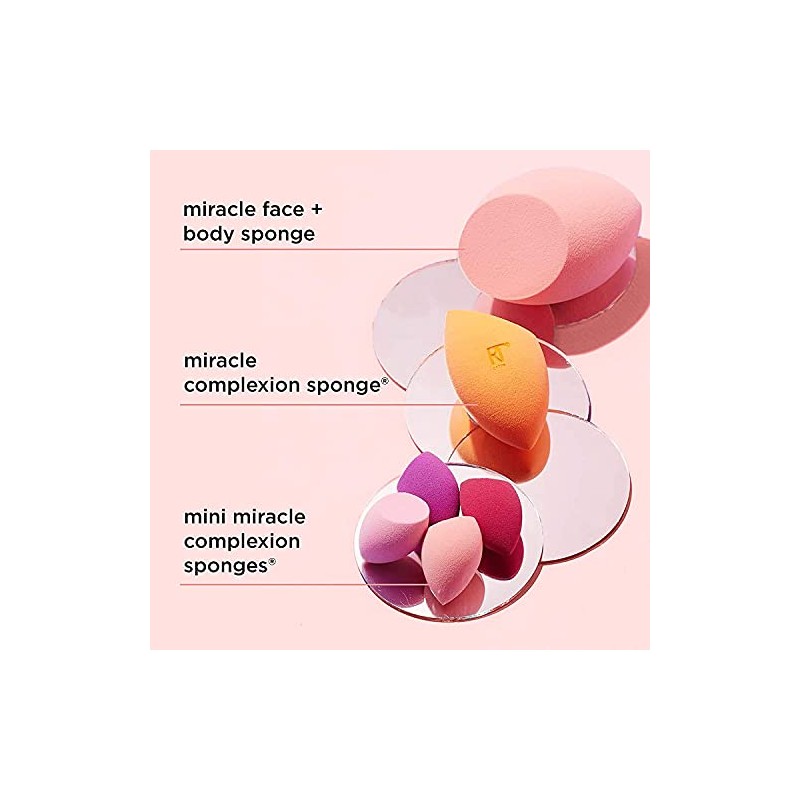 Real Techniques Mini Miracle Complexion Sponge Makeup Blender, Beauty Sponges,(2