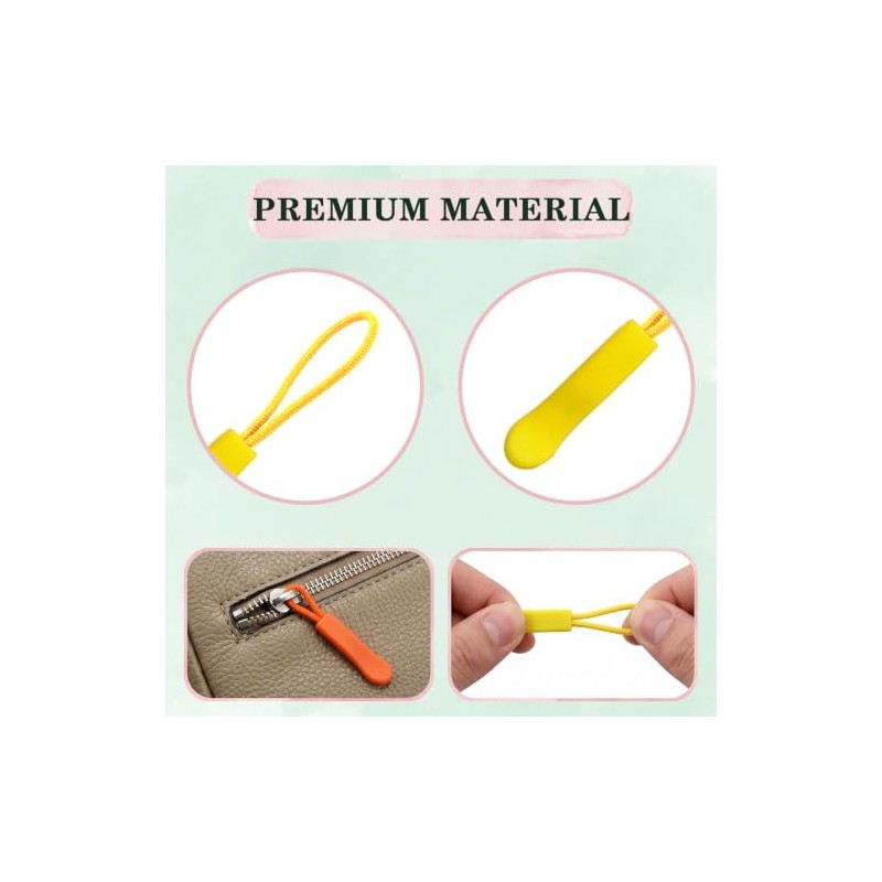 OPLCFO 210 Pcs Zipper Pull Replacement, 30 Colors Zipper Tags