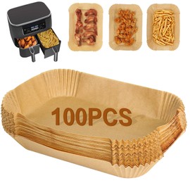 YQL Air Fryer Liners Disposable for Ninja/Tower Dual/Instant Vortex, 100PCS Air Fryer Parchment Paper Liners Air Fryer Accessories Compatible with Ninja [AF300UK], [AF400UK],Salter Air Fryer