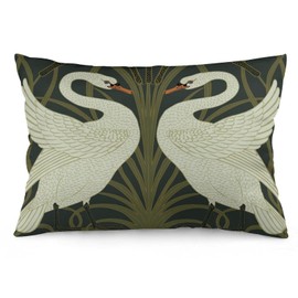 Keebik Art Deco Swan Throw Pillow Cover 12x20 Inch Modern Warm Pillow Cases Square for Home Decor Bedroom Sofa Living Room Cushion Cover