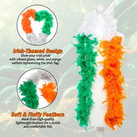 The Fancy Dress® FEATHER BOA 65G THICK HEN NIGHT ACCESSORY FANCY DRESS FLAPPER BOAS IN 15 COLOURS 1920'S BURLESQUE FEATHERS (Irish Trio Color)