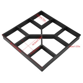 Qiilu Concrete Cement Paving Black Pp Paving Pavement Concrete Stepping Stone Garden Lawn Paver Walk