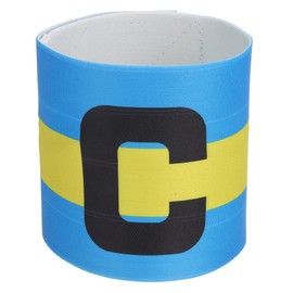 PATIKIL Soccer Captain Armband, Captain Arm Bands for Soccer Elastic Captain C Arm Band Sports Captain Armbands for Youth Adult Football Team Training Light Blue/Yellow