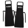 HUBBY & WIFEY - Matching Printed Aprons Couples Gift Set