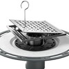 Square Shower Drain w/PVC Bonding Flange Base, 6" Brushed