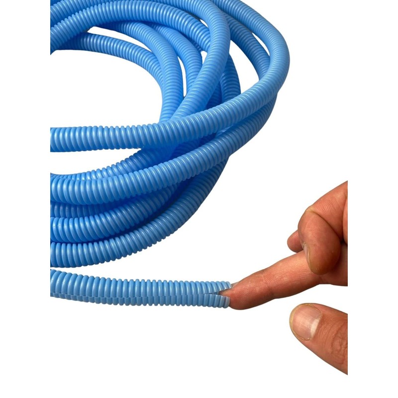 PE Blue Corrugated Conduit Flexi Pipe Tube Split 10mm -