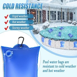 Water Bag Pool Pack of 8 Water Bags for Swimming Pools Pool Cover Weights Water Bag with Hooks 21 x 30 cm Tarpaulin Pool Water Bag for Winter Above Ground Pool Tarpaulin