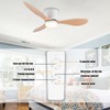 GESUM 42" Flush Mount Ceiling Fan Light with 3 Colors,