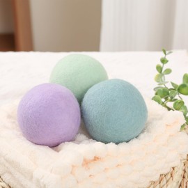 Wool Dryer Balls 3 Pack XL, Natural Fabric Softener New Zealand Wool，Handmade Organic Laundry Dryer Balls, Reusable 1000 Loads,Wrinkles Free, Shorten Drying Time(3 Pack, Colorful）