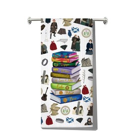 LEVLO Outlander Kitchen Towel Claire & Jamie Fans Gift Scotland Sassenach Tea Towel Outlander Fans Housewarming Gift (Outlander Towel)