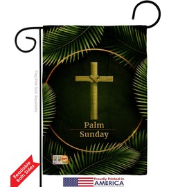 Palm Sunday Burlap Garden Flag- Pack Religious Faith Hope Grace Peace Dove Christian Religion Easter Support Our Troops - House Decoration Banner Small Yard Gift Double-Sided Made in USA 13 X 18.5