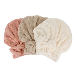 Healeved 3Pcs Fleece Hair Drying Towel Soft Super Absorbent Hair Towels for Quick Drying for Long Curly Hair Includes for Home Travel