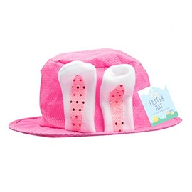 Bunny Ears Hat with Felt Bunny Ears Made with Sequin – Ideal Accessory for Easter Celebrations – Alternative for Bonnet Hats - Can be Decorated with Easter Bonnet Decorations - Spring Hat (Blue Hat)