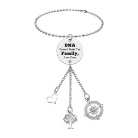 Step Parent Gift Hanging Ornament DNA Doesn't Make You Family Love Does Car Hanging Accessories for Step Mom Step Dad Adoption Gift Christmas Birthday Mothers Day