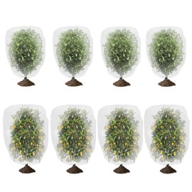 8 Pack Insect Bird Barrier Netting Bags for Garden, 2 Size Garden Plant Netting Cover with Drawstring, Fruit Tree Netting Protection Bags for Blueberry Tomato Vegetable Fruit
