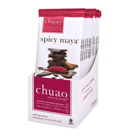 Chuao Chocolatier Spicy Maya Gourmet Dark Chocolate Bars | Cinnamon Cayenne No Preservatives | For Gift Baskets, Christmas, Valentines, Birthday, Care Package | 12 Pack