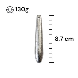 PRO FILSTAR Drop Shot Blei für Sabiki 5x130g - Hering & Makrele Bleie - Tropfenform Dropshot - Meeresangeln - Süß- & Salzwasser Sport Set - Angel Gewichte - Angelgewichte - Angelblei - Fishing Weights