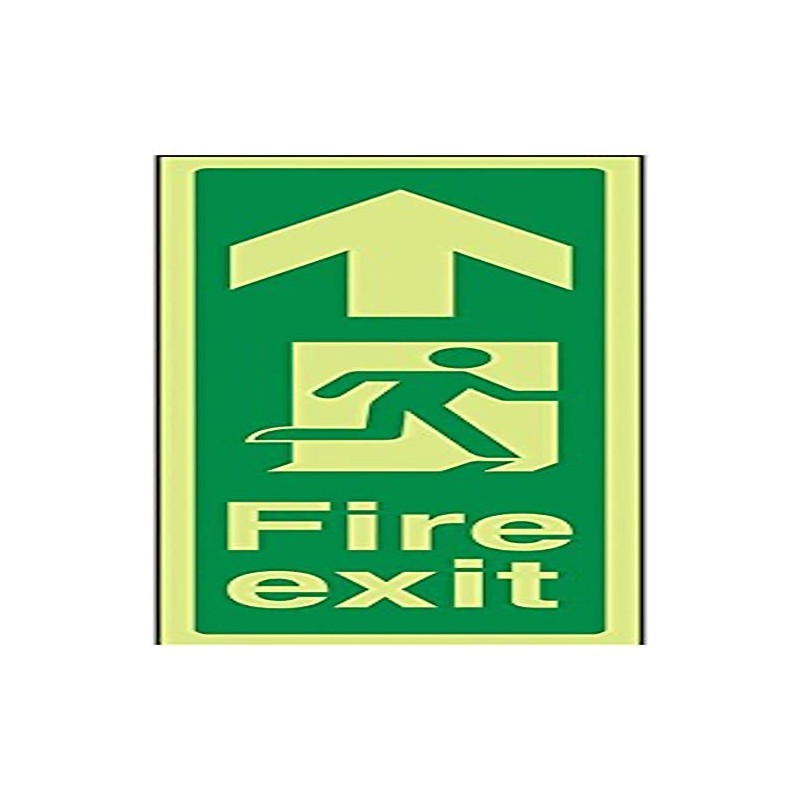 VSafety Glow In The Dark Portrait Fire Exit Arrow Up