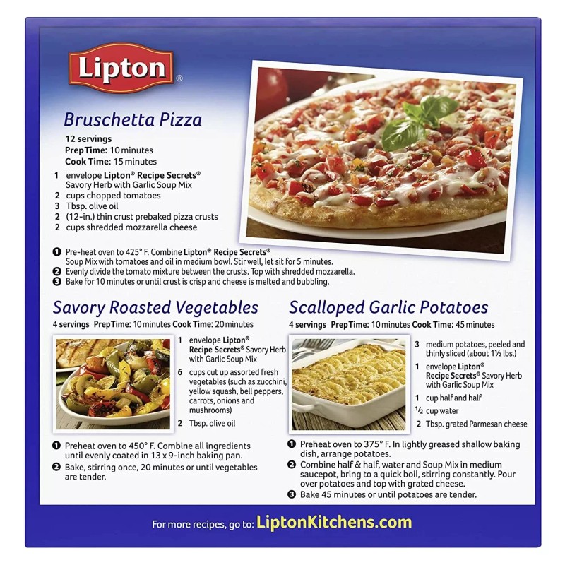 Lipton Recipe Secrets Savory Herb with Garlic Soup & Dip