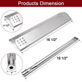 Hiorucet Grill Replacement Parts for Kitchen Aid Grill Models 720-0787D, 720-0953, 730-0953, 720-0953A, Stainless Steel Heat Plates and Grill Burners for Kitchen Aid 720-0787D
