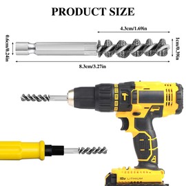 4 Pcs Golf Clubs Head Hosel Brush, Golf Club Brush, Golf Stainless Steel Hosel Wire Brush Electric Drill Cleaning Wire Brush Tool, Hex Shank Handle Electric Drill Wire Brush for Wood and Iron, Sliver