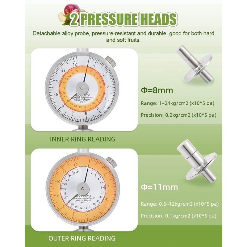 NEWTRY GY-3 Fruit Firmness Penetrometer Sclerometer Fruit Hardness Tester for