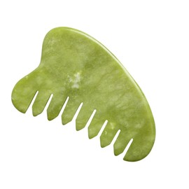 Healvian 1PC Jade Comb Gua Sha Board Natural Jade Massage Comb for Scalp & Hair Care Body Massager Tool for Relaxation and Wellness