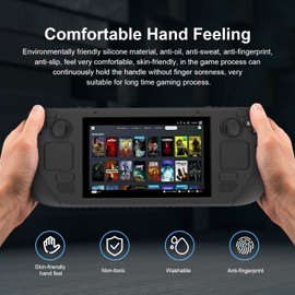 Writiany Protective Case for Steam Deck, Silicone Soft Cover for Steam Deck, Steam Deck Case Cover Accessories (Black)