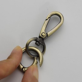 Double Opening Swivel Snap Hook Key Chain Clip Hooks Lobster Clasp Spring Clip Snap Hook with Ring for Keys Lanyards Jewelry DIY (Bronze)