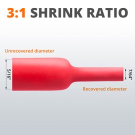 Wirefy 5/16" Heat Shrink Tubing - 3:1 Ratio - Adhesive Lined - a resistant Heat Shrink - Black - 50 Feet Roll