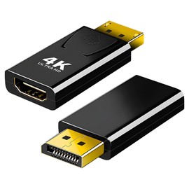 DisplayPort to HDMI Adapter 4K 1080P@60Hz 2Pcs for Multi Monitor Projector Laptop PC TV High Resolution DP to HDMI Quick Speed Transmission Video Audio Converters Male to Female for HP AMD GPU Lenovo