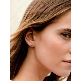 925 Sterling Silver Butterfly Earrings for Women, Cute Butterfly Half Huggie Hoop Earrings for Girls