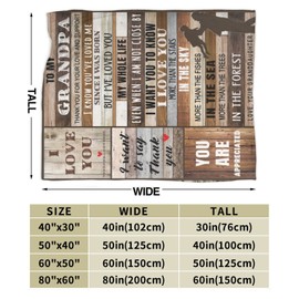 Grandpa Gifts, for Grandpa Birthday Gift for Grandpa 50x60 Inch Soft Flannel Throw Blankets Gifts for Grandfather from Granddaughter Christmas Thanksgiving Gifts for Grandpa