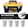 4 Pcs Stainless Steel Sturdy Lock Toggle Catch Suitcase Wooden