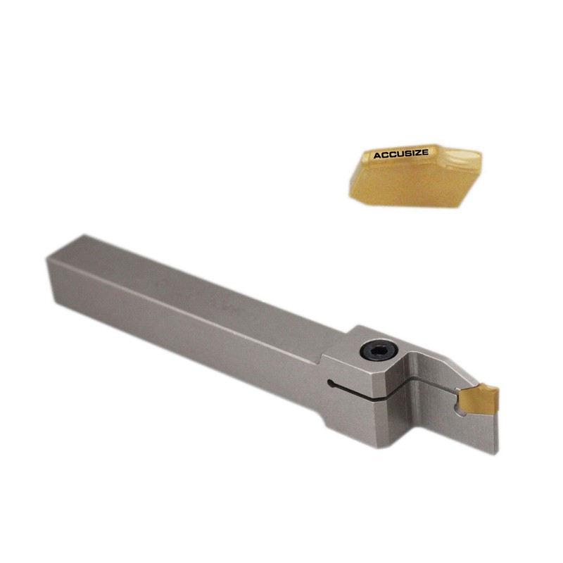 Accusize Industrial Tools 1/2'' Heavy Duty Indexable Grooving/Cut-Off Holder, Nickel