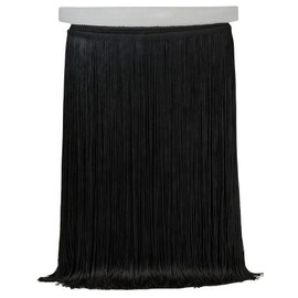 10 Yards 12'' Width Fringe Trim Tassel Sewing Trim Lace Polyerter Fibre Tassel for Clothes Accessories Latin Wedding Dress and DIY Lamp Shade Decoration (Black)