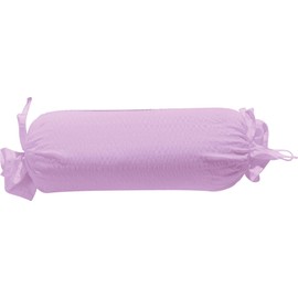 Erwin Müller Seersucker Uni Rosenheim Bolster Cover - Easy-Care, Non-Iron, with Ties - Lilac Size 40 x 15 cm Diameter