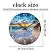Glass Beach Wall Clocks Battery Operated 16 Inches or Larger