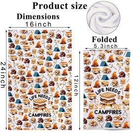 MYSOMY Camping-Küchentuch, Camping-Liebhaber, Geschenk, Campingplatz-Geschirrtuch, Marshmallows, Schokolade, Kekse (Life Needs kt3)