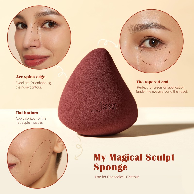 Jessup Makeup Sponge Set, 3 Pieces Make Up Sponges for