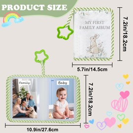 Baby's First Family Album Soft Photo Cloth Book, Memory Album Holds 4x6 Photos for Babies, Newborns, Toddlers & Kids (Rabbit)