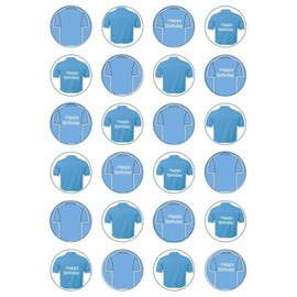 24 Rice/Wafer Paper Edible Cupcake Toppers (Football Team - Design D)