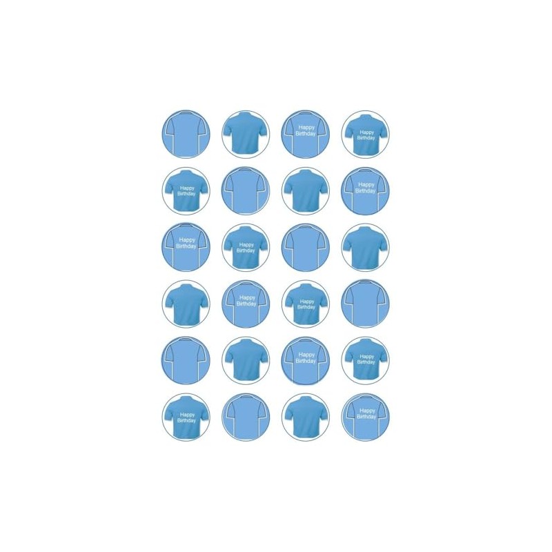 24 Rice/Wafer Paper Edible Cupcake Toppers (Football Team - Design