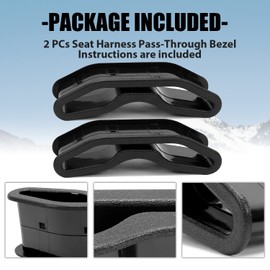 KUAFU 2 PCs Seat Belt Pass-Through Bezel Compatible with 2014 2015 2016 2017 2018 2019 2020 2021 2022 Polaris General RZR XP Turbo 900/S/XC 1000 Harness Pass Through Bezel
